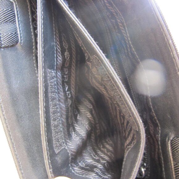 Authentic Vintage Prada Black Canvas Fabric Tote Bag - Picture 11 of 15